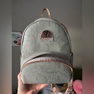 Grey and Rose Gold Black Spire Outpost droid Loungefly Mini Backpack